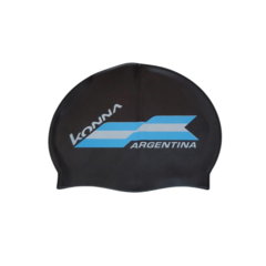 GORRA DE NATACIÓN KONNA FLAGG SILICONA ADULTO ARGENTINA NEGRO