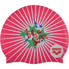 GORRA DE NATACIÓN ARENA PRINT 2 JUNIOR SILICONA ESTAMPADAS VIBES PINK