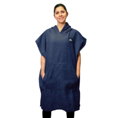 PONCHO AQUON SUMMER CAMBIADOR ADULTO NATACIÓN DEPORTES AZUL MARINO