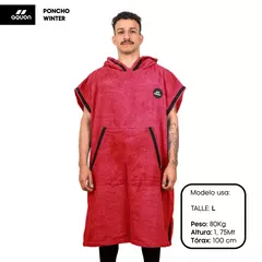 PONCHO AQUON WINTER CAMBIADOR TOALLA ADULTO NATACIÓN DEPORTE BORDÓ - comprar online