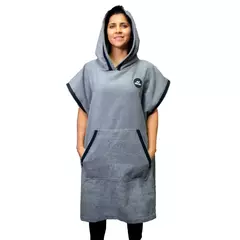 PONCHO AQUON WINTER CAMBIADOR TOALLA ADULTO NATACIÓN DEPORTE GRIS