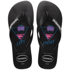 OJOTAS HAVAIANAS TOP TWIN FIN HOMBRE ORIGINALES PRETO PRETO (1069)