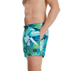 MALLA NATACIÓN SHORT SPEEDO PRINTED LEISURE 14 HOMBRE AZUL BLANCO (703) - comprar online