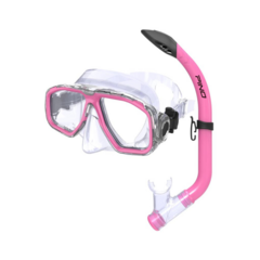 SET SNORKEL Y MÁSCARA PINO JUNIOR PINOKIDS BUCEO SNORKELING CLEAR PINK