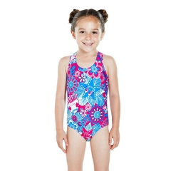 ENTERIZA SPEEDO INFANTIL FANTASY FLOWERS SEA SQUAD NIÑA ROSA AZUL (463)