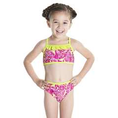 MALLA BIKINI NATACION NIÑA SPEEDO STARFIZZ ESSENTIAL FUCSIA BLANCO (465) en internet