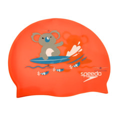 GORRA SPEEDO SLOGAN PRINT JUNIOR CORAL TURQUESA GRIS (063)