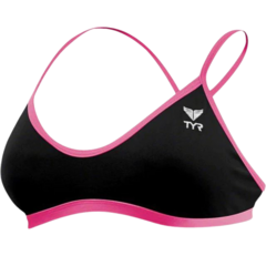 MALLA TOP NATACIÓN TYR SOL TRINITY MUJER LISO BLACK PINK