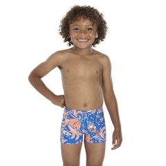 BOXER NATACIÓN SPEEDO INFANTIL SOLARPOP SEA SQUAD NIÑO AZUL NARANJA (704)