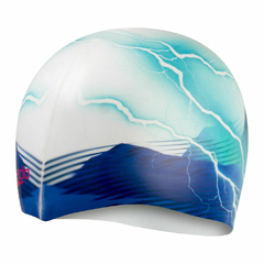 GORRA SPEEDO DIGITAL PRINT 100% SILICONA ADULTOS BLANCO VERDE AZUL (119) - comprar online