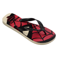 OJOTAS HAVAIANAS TOP MARVEL LOGOMANÍA HOMBRE SPIDER MAN BEIGE (0121) - SOLO NATACIÓN