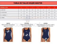 MALLA ENTERIZA NATACIÓN HERACLES MUJER WAIST MASTER ART 5003-01 NEGRO GRIS en internet