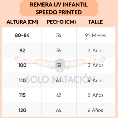 REMERA PROTECCIÓN UV SPEEDO INFANTIL PRINTED RASH TOP NARANJA AZUL (753) - comprar online