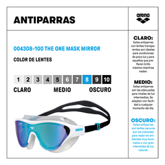 ANTIPARRA ARENA THE ONE MASK MIRROR BLUE WHITE BLACK (100) - comprar online