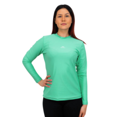 REMERA PROTECCIÓN UV SOLAR AQUON CLASSIC MANGA LARGA MUJER TURQUESA - tienda online