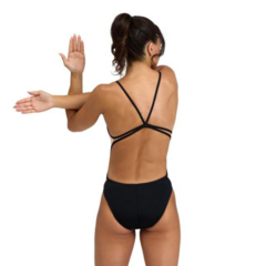 ENTERIZA NATACIÓN ARENA CIRCLE STRIPE LACE MUJER MAXLIFE ECO BLACK MULTI (550) - SOLO NATACIÓN