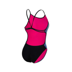 Imagen de ENTERIZA NATACIÓN ARENA CIRCLE STRIPE LACE MUJER MAXLIFE ECO BLACK MULTI (550)