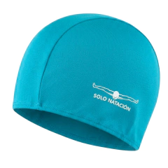 GORRA NATACIÓN TELA POLIÉSTER SOLONATACION LISA ADULTO LAKE BLUE ART 8200