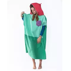 BEACH PONCHO ADULTOS ORIGAMI DE SECADO RÁPIDO VERDE VIOLETA ROJO M 98 X 80 CM - tienda online