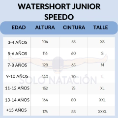 SHORT NATACIÓN SPEEDO CHALLENGE 15 JUNIOR WATERSHORT NEGRO (550) - SOLO NATACIÓN
