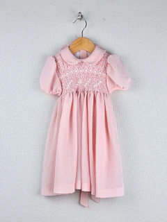 T1 (aprox 12/24m) | Baby Sol | vestido rosa punto Smock cuello mangas princesa poliester