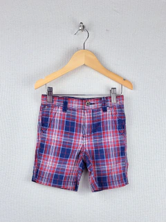 4A | Tommy Hilfiger | short bermuda cuadrille rojo azul cintura regulable