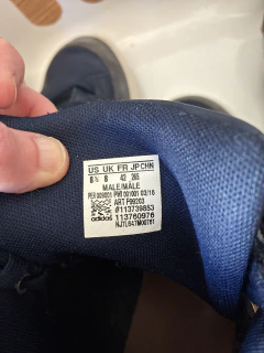 US 8.5 H (EU 42) | Adidas | Zapatillas de hombre botitas de cuero azul con tiras marrones - El Placard de Mi Bebot