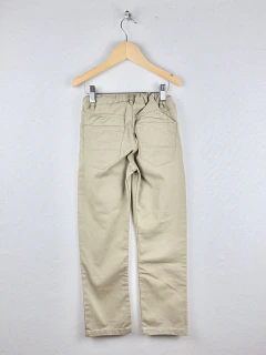 6/7A | H&M | pantalon gabardina-simil jean marron claro cintura regulable - comprar online