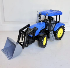 tractor azul con excavadora, sonidos (pilas incluidas) 31 cm largo