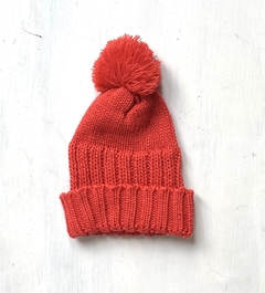 aprox 0/6m | gorro tejido colorado pompon - comprar online