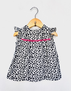 3m | EPK | vestido invierno animal print detalle rosa en pecho - comprar online