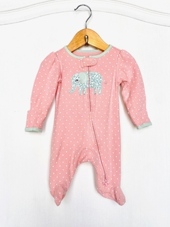 RN | Carter's | enterito pijama rosa lunares con elefante - comprar online