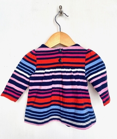 3/6m | Tommy Hilfiger | remera manga larga princesa rayada azul rosa rojo blanco en internet