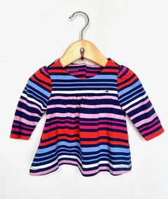 3/6m | Tommy Hilfiger | remera manga larga princesa rayada azul rosa rojo blanco - comprar online