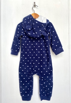 PLAY (*) | 12m | Carter's | enterito pijama abrigado polar azul con corazones en internet