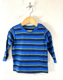 6/9m | Primark | remera manga larga rayada azul verde - comprar online