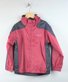 5/6A | Regatta | rompeviento roja linea en mangas y laterales gris, forrada red roja