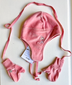 3M | Babycottons | Conjunto gorro mas mitones rosa plush - comprar online
