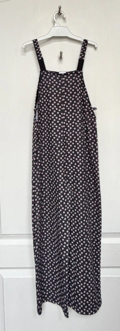 9 | ZARA | Mono largo, negro con flores blancas con centro - comprar online