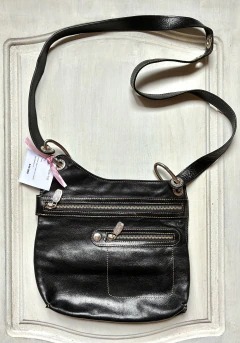 Prune | Cartera negra cuero con cierres