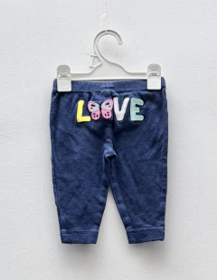 3M | CARTERS | PANTALON ALGODON AZUL MARINO BORDADO ATRAS LOVE