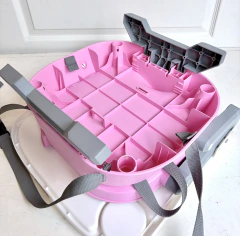 Little TD | Silla boster plegable fucsia y gris - El Placard de Mi Bebot