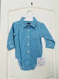 3m | Carters | Body camisa cuadritos turquesa blanco - comprar online