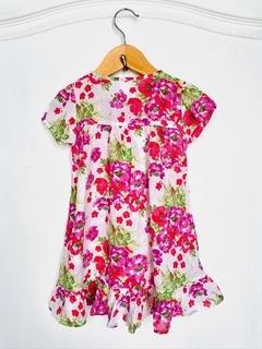 XL (12m) | Cheeky | vestido liviano solero flores rojas violetas 4 botones - comprar online