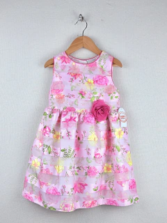 NUEVO C/ ET. | 5A | Wonder Nation | vestido fiesta rosa floreado forrado doble
