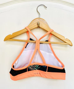 PLAY (*) | Aprox 7/8A | Olaian | Top traje de baño negro naranja con flores en internet