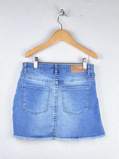 9A | Zara | pollera jean franjas al costado cintura ajustable - comprar online