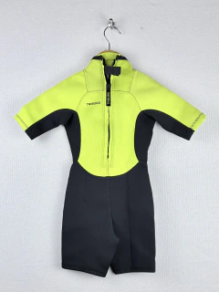 6A (chico/justo: para 4A) | Decathlon | traje neoprene corto tribord negro verde fluo - comprar online