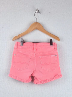 PLAY | 7A | 7 For all mankind | short de jean naranja fluo flecos - comprar online