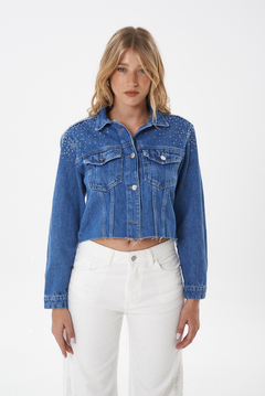 CAMPERA CORTA CON STRASS - JASPE